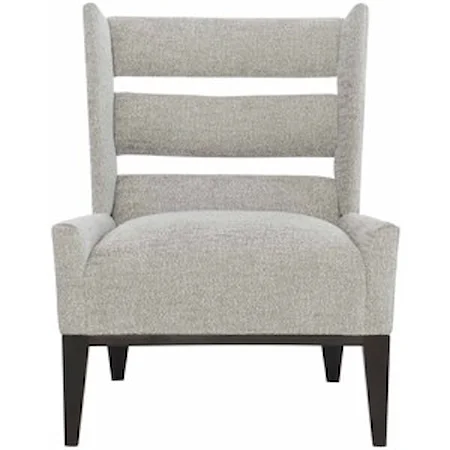 Transitional Upholstered Chair with Ladder Back